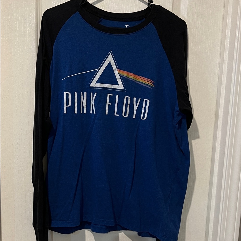 Pink Floyd Blue and Black Long Sleeve Tee